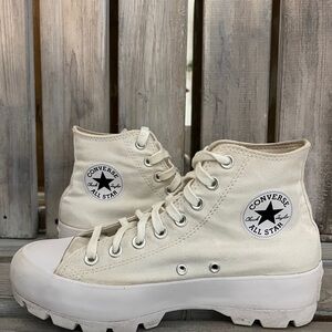 Converse Chuck Taylor women’s white High-Top Sneakers with Rugged Sole